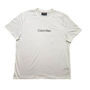 Calvin Klein Men's T-Shirt Short‎ Sleeve CK Logo 100% Cotton White 2XL